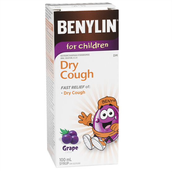 Benylin For Children Dry Cough Syrup Grape Flavor